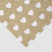 白いハート、金ゴールドグリッターのきらめき 薄葉紙 (詳細)