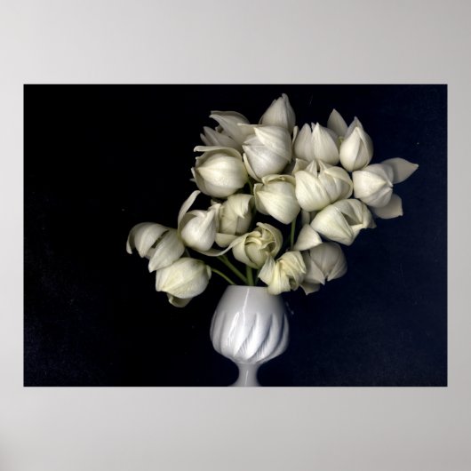 白いハート（黒） ポスター (正面)