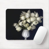 「白いハート（黒）」 マウスパッド (マウス)
