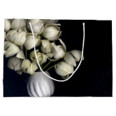 「白いハート（黒）」 ラージペーパーバッグ (裏面)