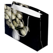 「白いハート（黒）」 ラージペーパーバッグ (裏面アングル)