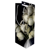 「白いハート（黒）」 ワインギフトバッグ (正面アングル)