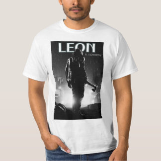 白いハーフスリーブTシャツ レオン・S・ケネディ デザイン Tシャツ