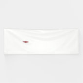 白いバに赤と黒の目を引くモチーフ 横断幕 (横)