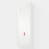 白いバに赤と黒の目を引くモチーフ 横断幕 (縦)