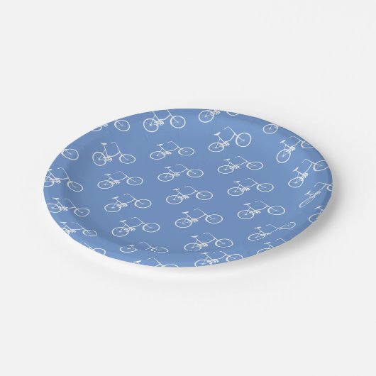 白いバイクの男の子 ペーパープレート (アングル)