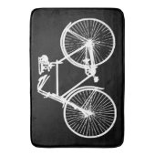 白いバイクの自転車の黒のバス・マット バスマット (正面縦)