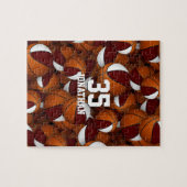 白いバスケットボールの少年少女のチームカラー ジグソーパズル (横)