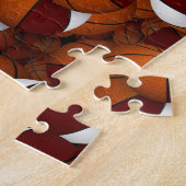 白いバスケットボールの少年少女のチームカラー ジグソーパズル (側面)