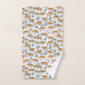 白いバスタオオルセットのジャングルタイガー バスタオルセット (ハンドタオル)