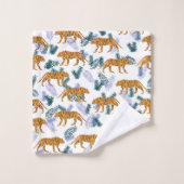 白いバスタオオルセットのジャングルタイガー バスタオルセット (ウォッシュタオル)