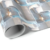 白いバスルームに溢れるトイレ ラッピングペーパー (ロールコーナー)