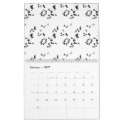 白いバックグロの離れ白と黒の写真 カレンダー (2月 2027)