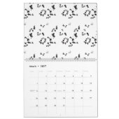 白いバックグロの離れ白と黒の写真 カレンダー (3月 2027)
