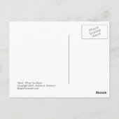 白いバッファローのアートおもしろい幸せなバイソン絵画ズ ポストカード (裏面)