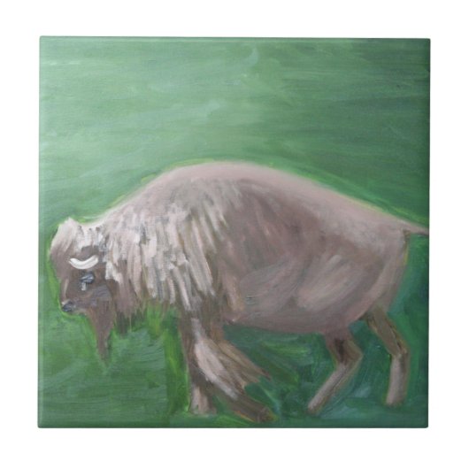 白いバッファローのタイル タイル (正面)