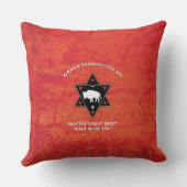 白いバッファローの薬の車輪の枕 クッション (裏面)