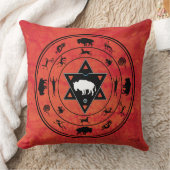 白いバッファローの薬の車輪の枕 クッション (ブランケット)