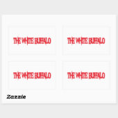 白いバッファローバンド 長方形シール (シート)