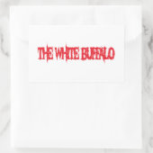 白いバッファローバンド 長方形シール (バッグ)