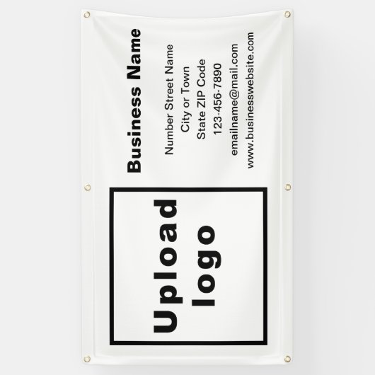 白いバナーのビジネスブランド 横断幕 (縦)
