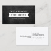 白いバナー建築、ビルダー、アーキテクトロゴ 名刺 (正面/裏面)