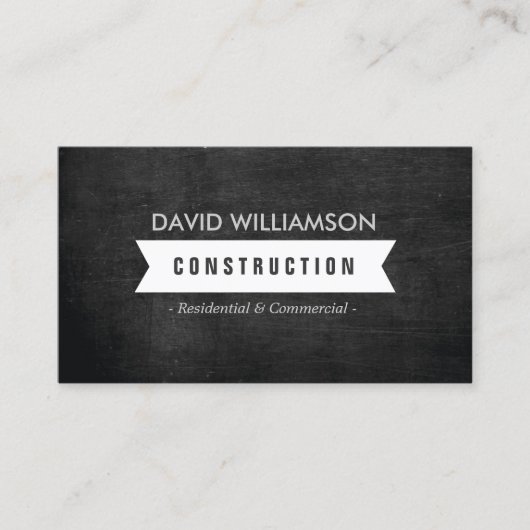 白いバナー建築、ビルダー、アーキテクトロゴ 名刺 (正面)