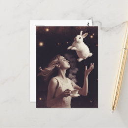 白いバニーとシュール茶 ポストカード