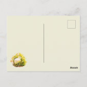 白いバニーと花 ポストカード (裏面)