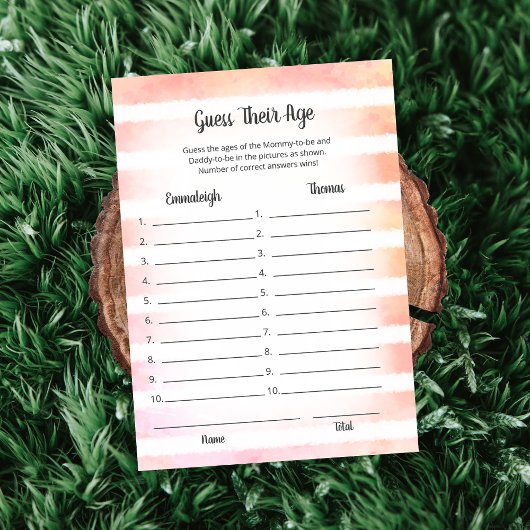 白いバニーのサンゴは彼らの年齢ゲームカードを推測 招待状