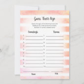 白いバニーのサンゴは彼らの年齢ゲームカードを推測 招待状 (正面)