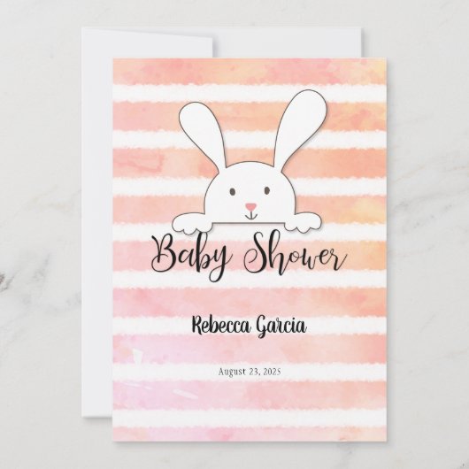 白いバニーのサンゴは彼らの年齢ゲームカードを推測 招待状 (裏面)