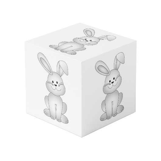 白いバニーのclipart フォトキューブ (正面アングル)
