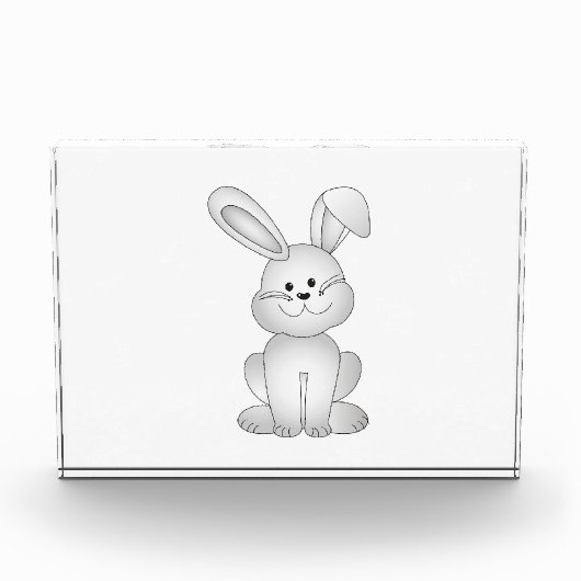 白いバニーのclipart フォトブロック (正面)