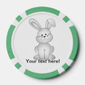 白いバニーのclipart ポーカーチップ (裏面)