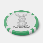白いバニーのclipart ポーカーチップ (シングル)