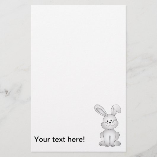 白いバニーのclipart 便箋 (正面)
