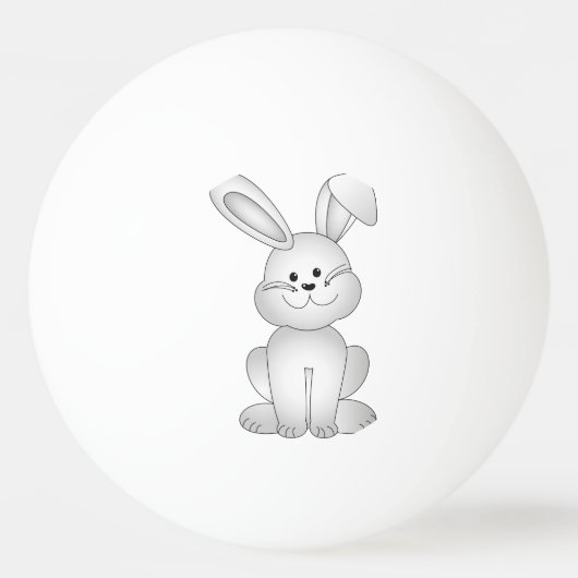 白いバニーのclipart 卓球ボール (裏面)