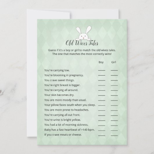 白いバニーアーガイルグリーン旧妻テイルズゲーム 招待状 (正面)