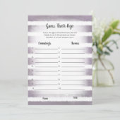 白いバニーパープル彼らの年齢のゲームカードを推測 招待状 (スタンド正面)