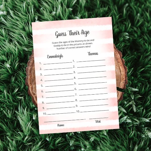 白いバニーピンク彼らの年齢のゲームカードを推測 招待状