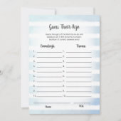 白いバニーブルーは年齢のゲームカードを推測 招待状 (正面)