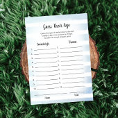 白いバニーブルーは年齢のゲームカードを推測 招待状