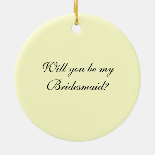 白いバラおよび真珠はです私の新婦付添人決定します セラミックオーナメント (裏面)