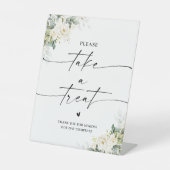 白いバラがトリートマークを取る 台座サイン (正面)