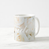 白いバラが付いているマグがある結婚式の花嫁 コーヒーマグカップ (正面右)