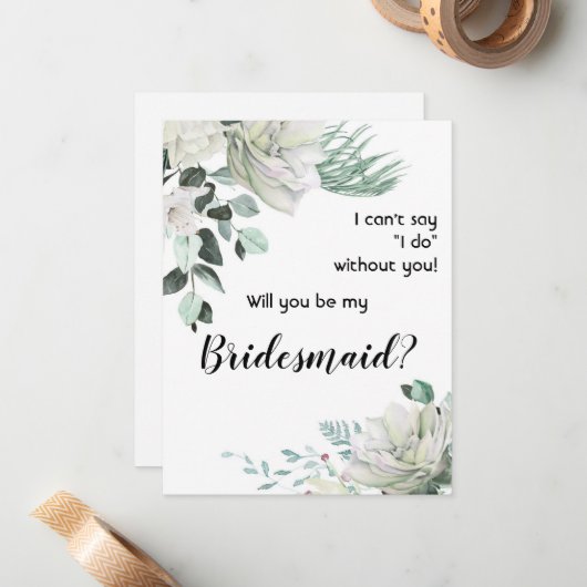 白いバラが私の花嫁の提案である ノートカード (正面/裏面インサイチュ)