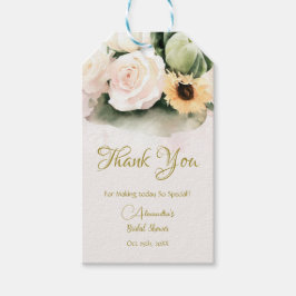 白いバラが落ちるパンプキン ギフトタグ