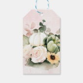 白いバラが落ちるパンプキン ギフトタグ (裏面)