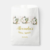 白いバラが落ちるパンプキン フェイバーバッグ (正面)